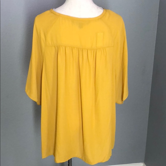 Zac & Rachel Solid Mustard Top - Picture 3 of 6